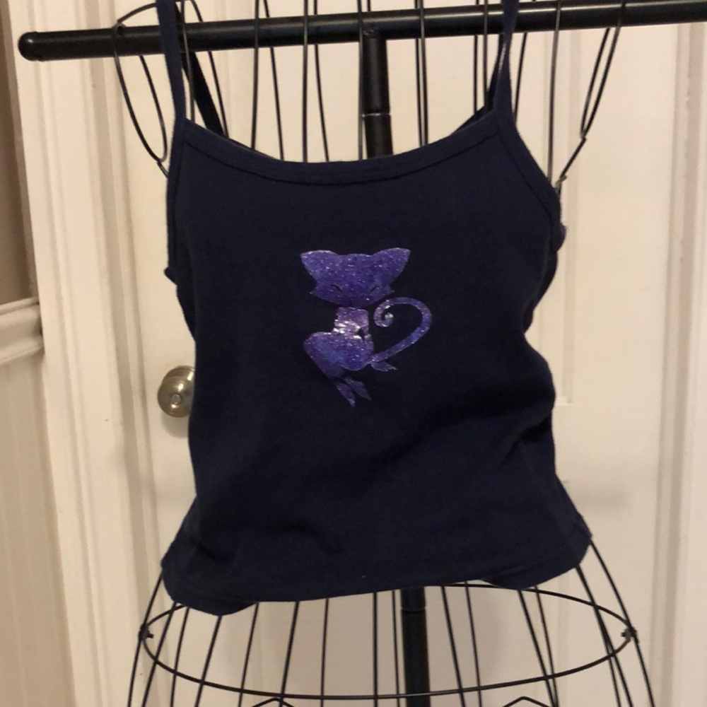 Navy Blue Spaghetti Strap Tank Top